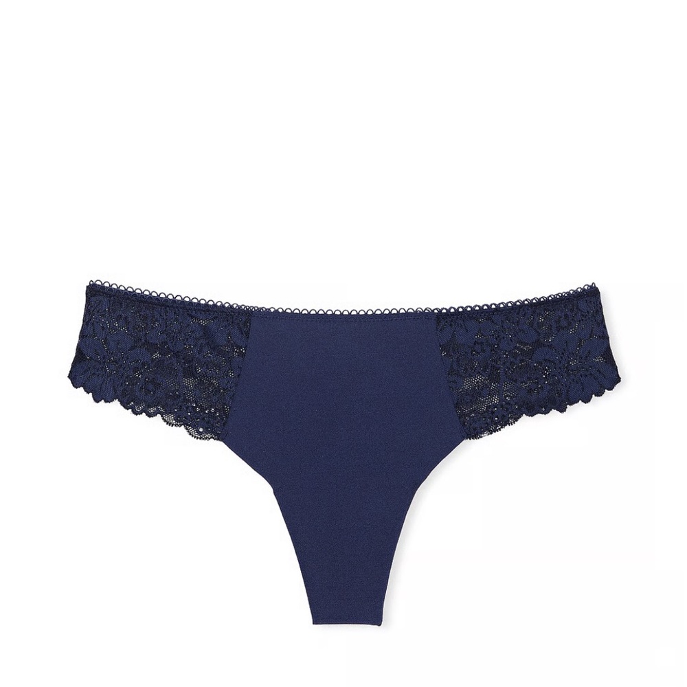 PINK Victoria’s Secret No-Show Thong Panty Midnight Navy Size XL
